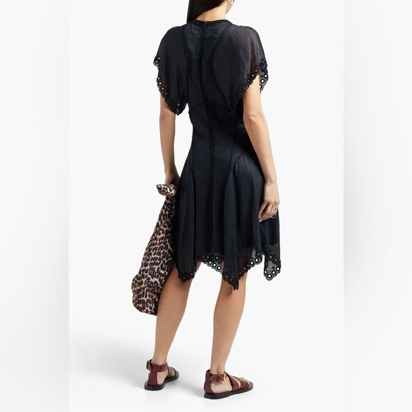 Isabel Marant Dress With Beaded Flutter Sleeve Dress $3200 NWT Size L - Picture 2 of 15
